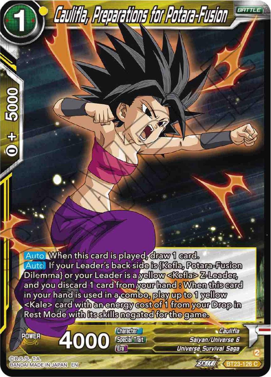 Caulifla, Preparations for Potara-Fusion (BT23-126) [Perfect Combination] - POKÉ JEUX