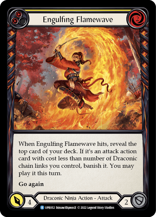 Engulfing Flamewave (Yellow) [UPR052] (Uprising) Rainbow Foil - POKÉ JEUX
