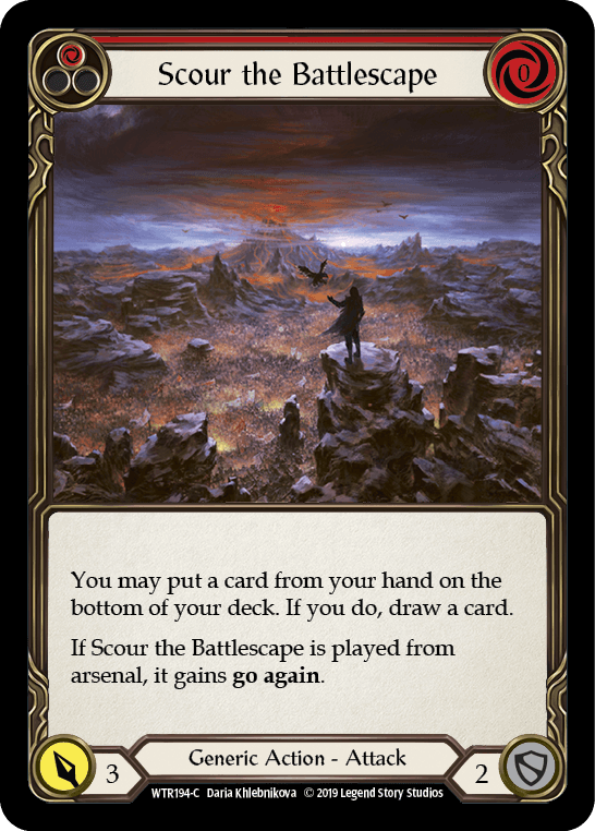 Scour the Battlescape (Red) [WTR194-C] (Welcome to Rathe) Alpha Print Rainbow Foil - POKÉ JEUX