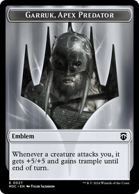 Garruk, Apex Predator Emblem // Saproling Double-Sided Token [Modern Horizons 3 Commander Tokens] - POKÉ JEUX