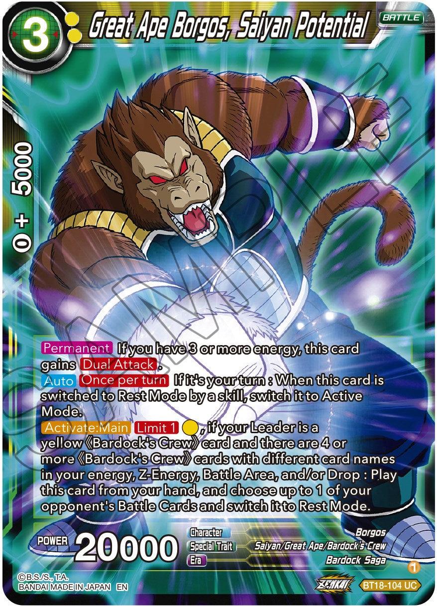 Great Ape Borgos, Saiyan Potential (BT18-104) [Dawn of the Z-Legends] - POKÉ JEUX
