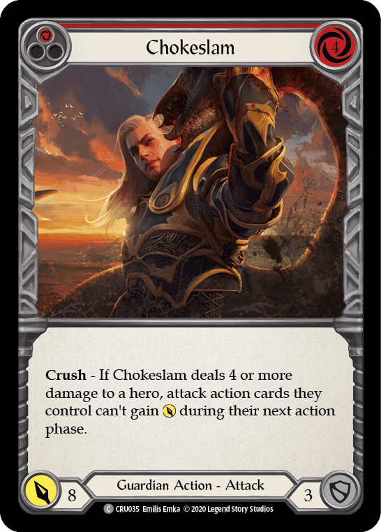 Chokeslam (Red) [CRU035] (Crucible of War) 1st Edition Rainbow Foil - POKÉ JEUX