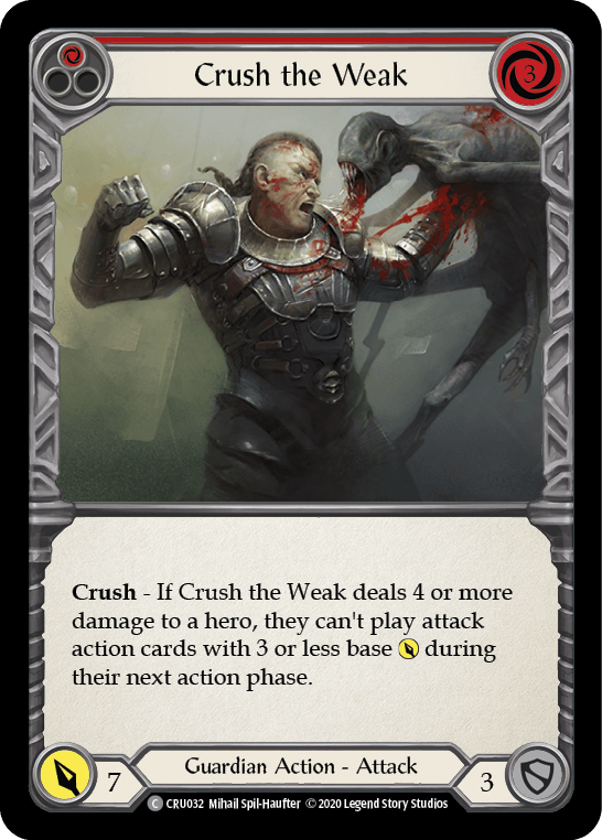 Crush the Weak (Red) [CRU032] (Crucible of War) 1st Edition Rainbow Foil - POKÉ JEUX
