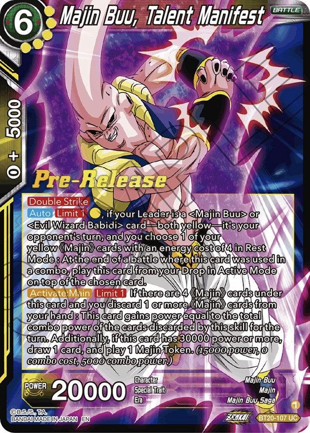 Majin Buu, Talent Manifest (BT20-107) [Power Absorbed Prerelease Promos] - POKÉ JEUX