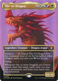 L'Ur-Dragon (Pause de cadre en feuille texturée sans bordure) [Commander Masters] 