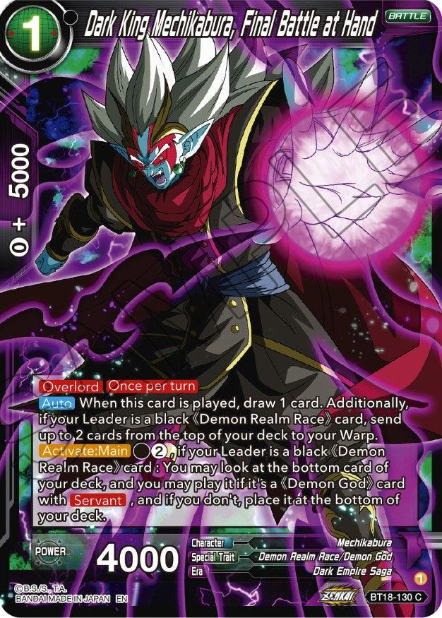 Dark King Mechikabura, Final Battle at Hand (BT18-130) [Dawn of the Z-Legends] - POKÉ JEUX
