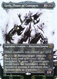 Geth, Thane of Contracts (Borderless Ichor Step-and-Compleat Foil) [Phyrexia: All Will Be One]