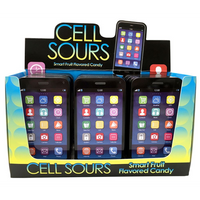 CELL PHONE - FRUIT FLAVORED SOUR CANDY TIN - CDU (Special Order)