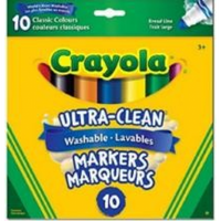 CRAYOLA - 10 WASH. ULTRA CLEAN BROAD LINE, BOLD (Special Order)