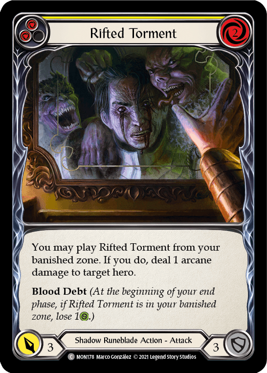Rifted Torment (Yellow) [MON178-RF] (Monarch) 1st Edition Rainbow Foil - POKÉ JEUX