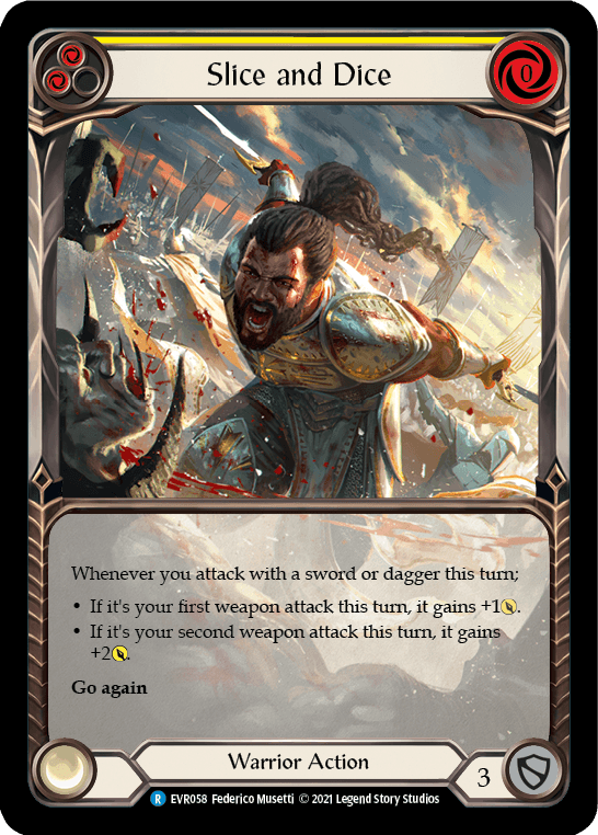 Slice and Dice (Yellow) [EVR058] (Everfest) 1st Edition Extended Art Rainbow Foil - POKÉ JEUX