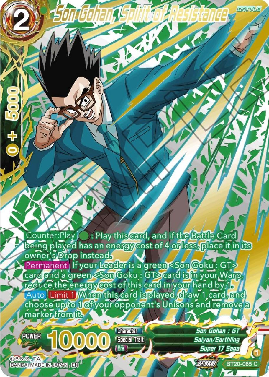 Son Gohan, Spirit of Resistance (Gold-Stamped) (BT20-065) [Power Absorbed] - POKÉ JEUX