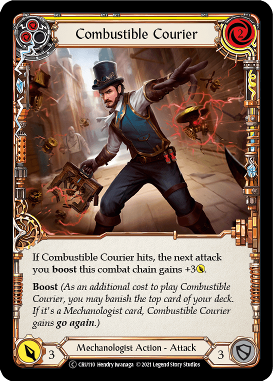Combustible Courier (Yellow) [U-CRU110] (Crucible of War Unlimited) Unlimited Rainbow Foil - POKÉ JEUX