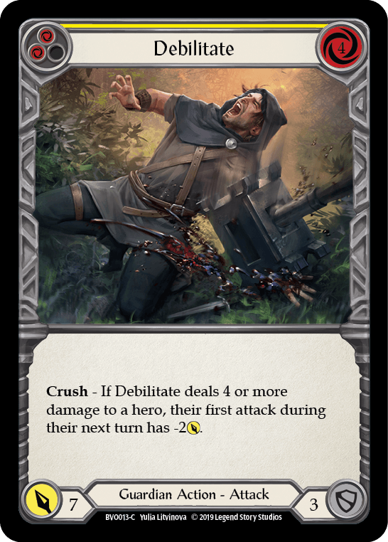 Debilitate (Yellow) [BVO013-C] (Bravo Hero Deck) 1st Edition Normal - POKÉ JEUX