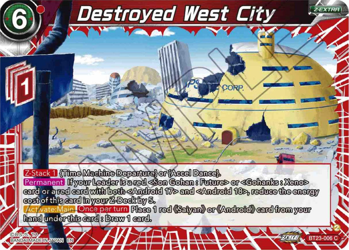 Destroyed West City (BT23-006) [Perfect Combination] - POKÉ JEUX