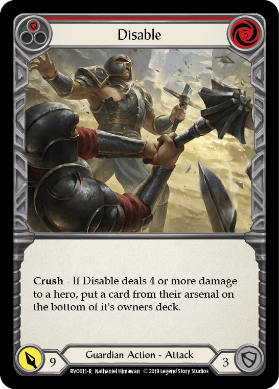 Disable (Red) [BVO011-R] (Bravo Hero Deck) 1st Edition Normal - POKÉ JEUX