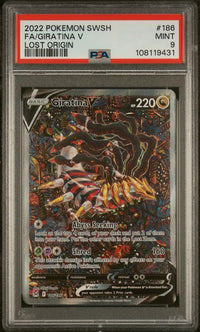 2022 POKEMON SWORD & SHIELD LOST ORIGIN #186 FA/GIRATINA V LOST ORIGIN PSA 9 #108119431