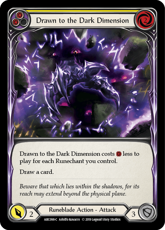 Drawn to the Dark Dimension (Yellow) [ARC098-C] (Arcane Rising) 1st Edition Normal - POKÉ JEUX