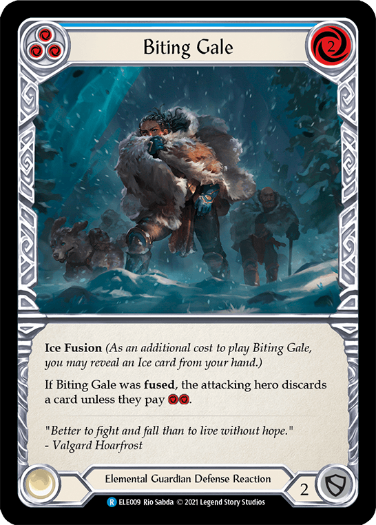 Biting Gale (Blue) [ELE009] (Tales of Aria) 1st Edition Rainbow Foil - POKÉ JEUX