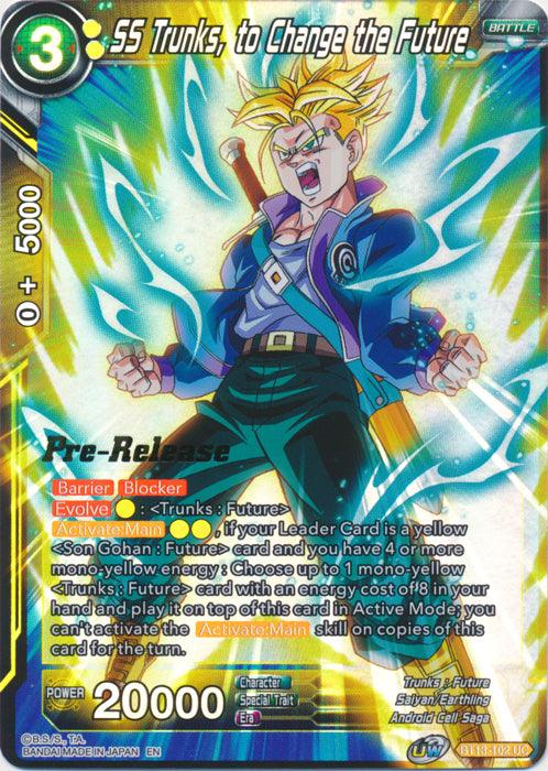 SS Trunks, to Change the Future (BT13-102) [Supreme Rivalry Prerelease Promos] - POKÉ JEUX