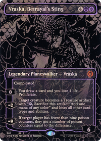 Vraska, Betrayal's Sting (Oil Slick Raised Foil) [Phyrexia: All Will Be One]