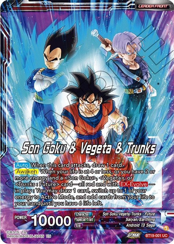 Son Goku & Vegeta & Trunks // SS Son Goku, SS Vegeta, & SS Trunks, the Ultimate Team (BT19-001) [Fighter's Ambition] - POKÉ JEUX