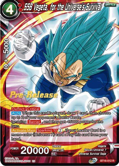 SSB Vegeta, for the Universe's Survival (BT16-012) [Realm of the Gods Prerelease Promos] - POKÉ JEUX