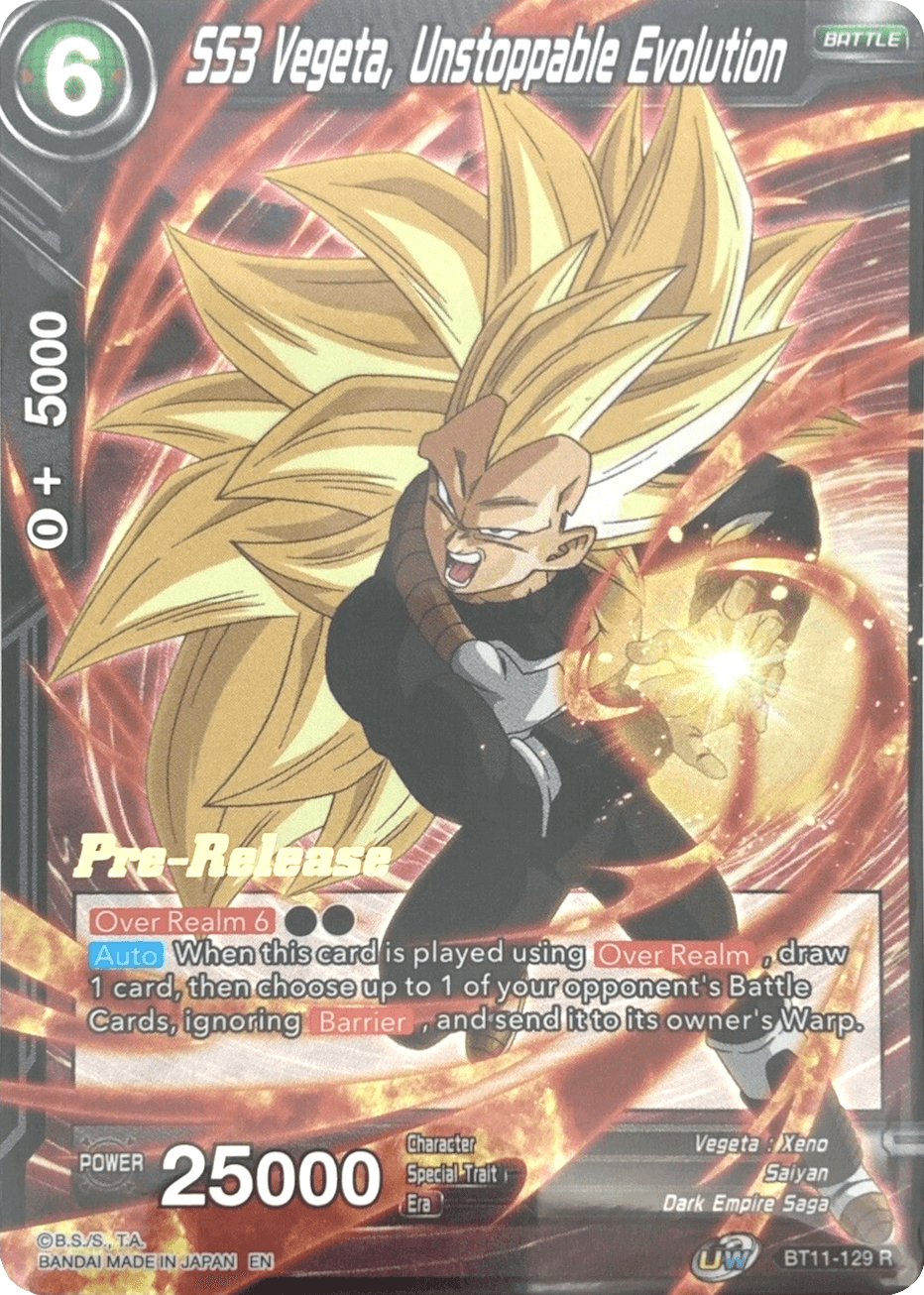 SS3 Vegeta, Unstoppable Evolution (BT11-129) [Vermilion Bloodline Prerelease Promos] - POKÉ JEUX
