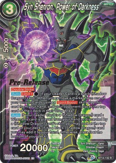 Syn Shenron, Power of Darkness (BT14-132) [Cross Spirits Prerelease Promos] - POKÉ JEUX