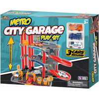 METRO CITY GARAGE PLAYSET - w/3 CARS (Special Order)