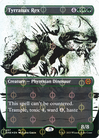 Tyrranax Rex (Borderless Ichor Step-and-Compleat Foil) [Phyrexia: All Will Be One]