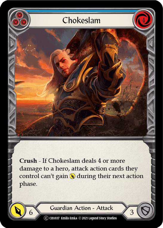 Chokeslam (Blue) [U-CRU037] (Crucible of War Unlimited) Unlimited Rainbow Foil - POKÉ JEUX
