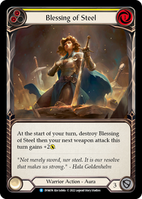 Blessing of Steel (Yellow) [DYN074] (Dynasty)  Rainbow Foil