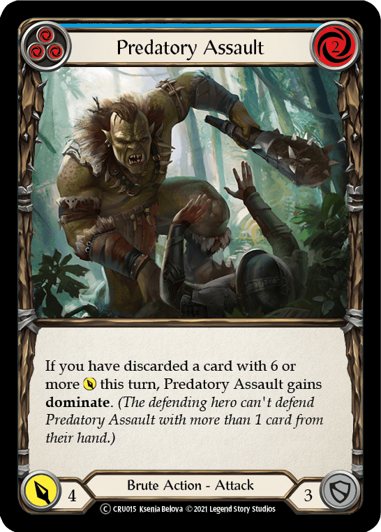 Predatory Assault (Blue) [U-CRU015] (Crucible of War Unlimited) Unlimited Normal - POKÉ JEUX