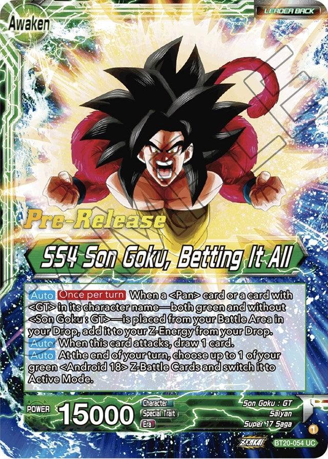 Son Goku // SS4 Son Goku, Betting It All (BT20-054) [Power Absorbed Prerelease Promos] - POKÉ JEUX