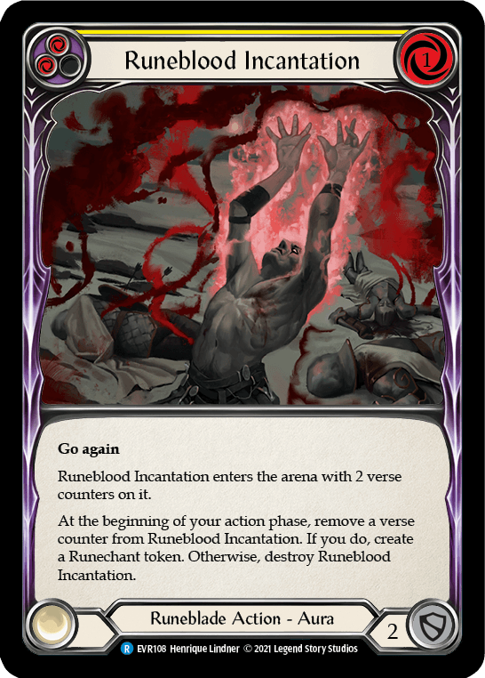 Runeblood Incantation (Yellow) [EVR108] (Everfest) 1st Edition Rainbow Foil - POKÉ JEUX