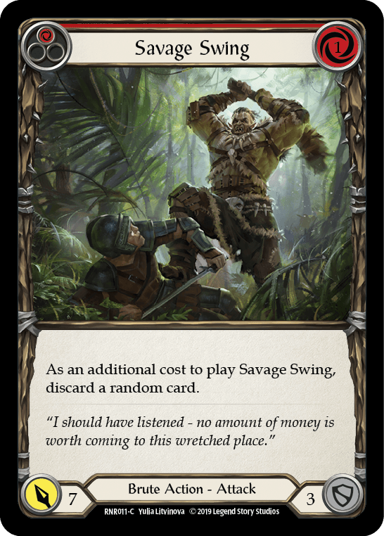 Savage Swing (Red) [RNR011-C] (Rhinar Hero Deck) 1st Edition Normal - POKÉ JEUX