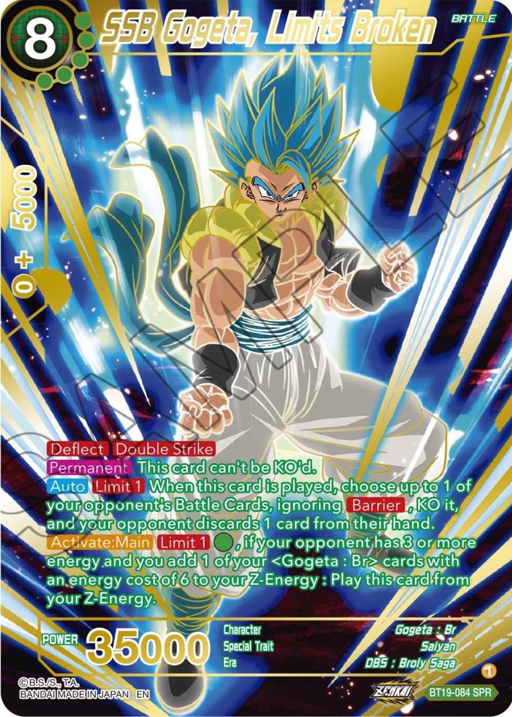 SSB Gogeta, Limits Broken (SPR) (BT19-084) [Fighter's Ambition] - POKÉ JEUX