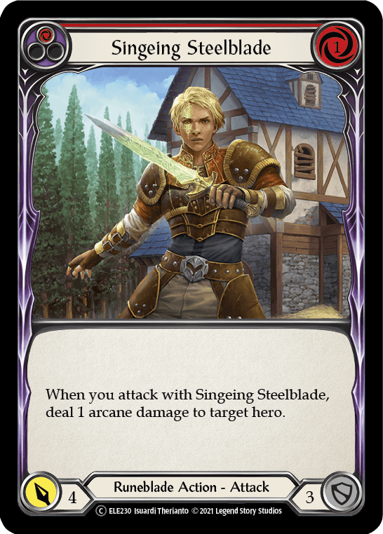 Singeing Steelblade (Red) [U-ELE230] (Tales of Aria Unlimited) Unlimited Rainbow Foil - POKÉ JEUX