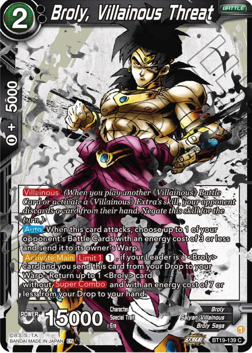 Broly, Villainous Threat (BT19-139) [Fighter's Ambition] - POKÉ JEUX