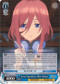 Ingrédient secret, Miku Nakano (5HY/W83-E111S SR) [Les quintuplés quintessentiels] 