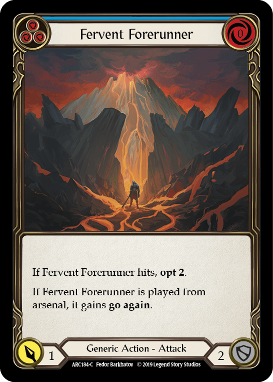 Fervent Forerunner (Blue) [ARC184-C] (Arcane Rising) 1st Edition Rainbow Foil - POKÉ JEUX