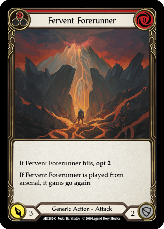 Fervent Forerunner (Red) [ARC182-C] (Arcane Rising) 1st Edition Rainbow Foil - POKÉ JEUX