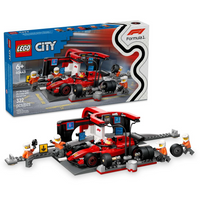 LEGO 60443 - CITY - F1 Pit Stop & Pit Crew w/Ferrari Car - 322pcs (Special Order)