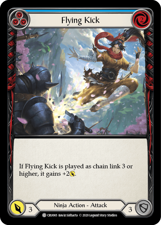 Flying Kick (Blue) [CRU065] (Crucible of War) 1st Edition Rainbow Foil - POKÉ JEUX