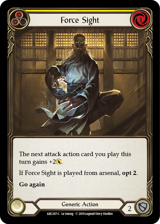 Force Sight (Yellow) [ARC207-C] (Arcane Rising) 1st Edition Rainbow Foil - POKÉ JEUX