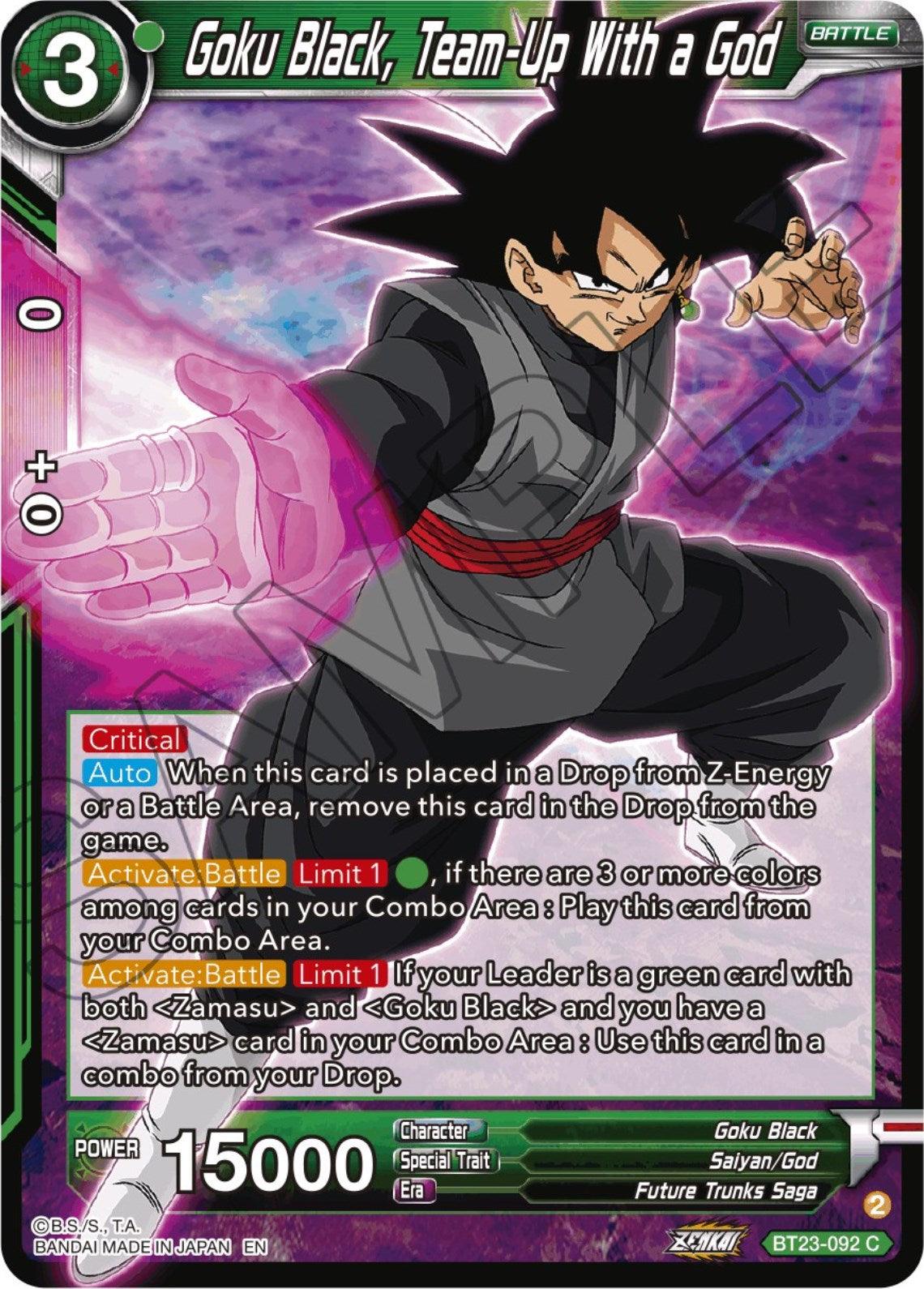 Goku Black, Team-Up With a God (BT23-092) [Perfect Combination] - POKÉ JEUX