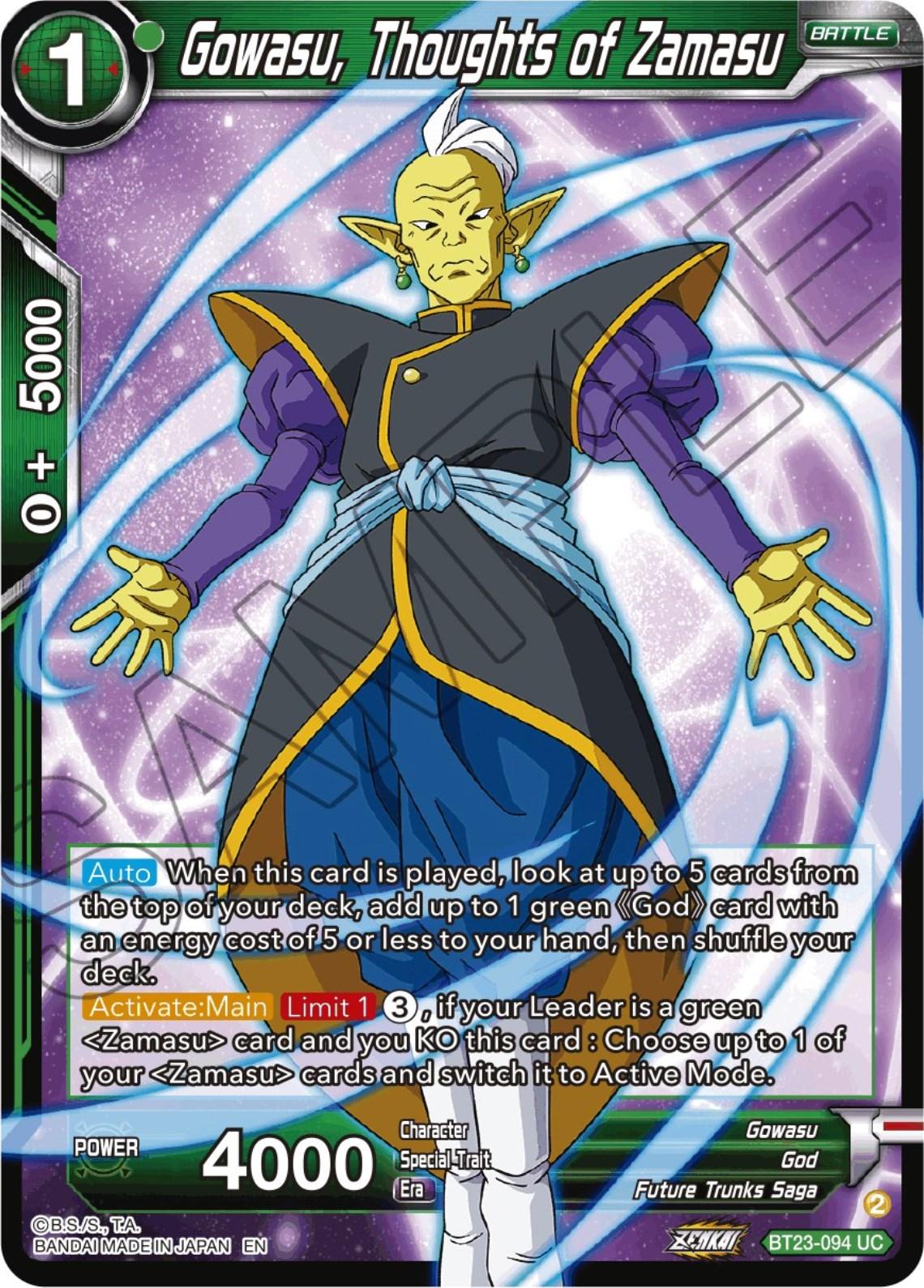 Gowasu, Thoughts of Zamasu (BT23-094) [Perfect Combination] - POKÉ JEUX