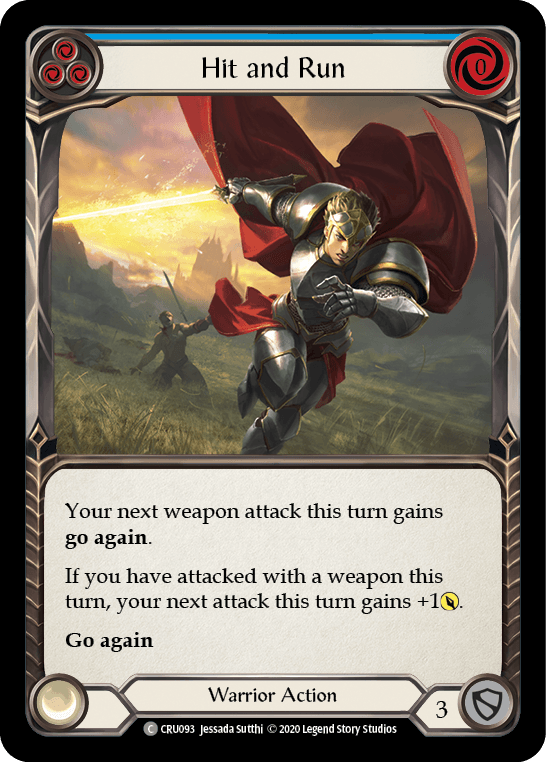 Hit and Run (Blue) [CRU093] (Crucible of War) 1st Edition Rainbow Foil - POKÉ JEUX