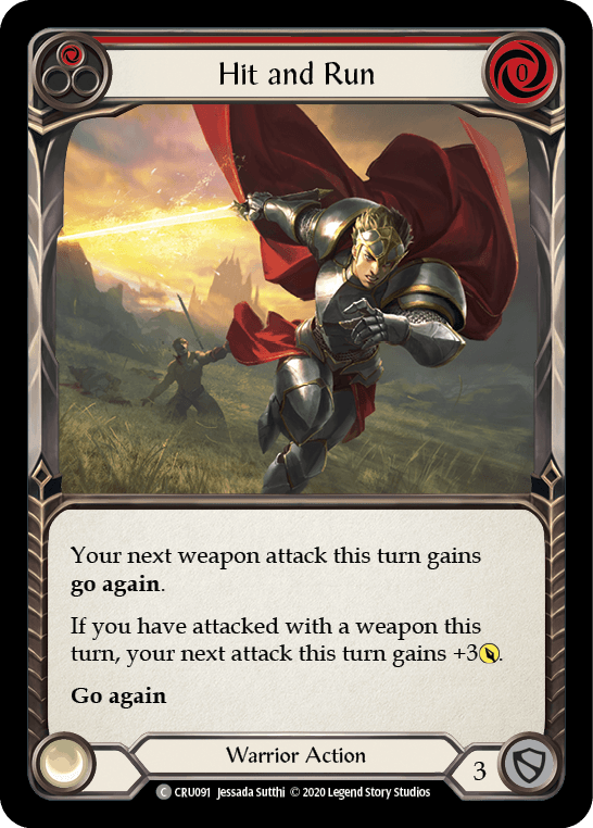 Hit and Run (Red) [CRU091] (Crucible of War) 1st Edition Rainbow Foil - POKÉ JEUX